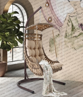 Capri Swing - Alaçatı Tekli Rattan Bahçe - Balkon Salıncağı Capri Swing - Alaçatı Tekli Rattan Bahçe - Balkon Salıncağı