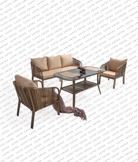 Capri Swing - Artemis Üçlü Rattan Bahçe - Balkon Oturma Grubu