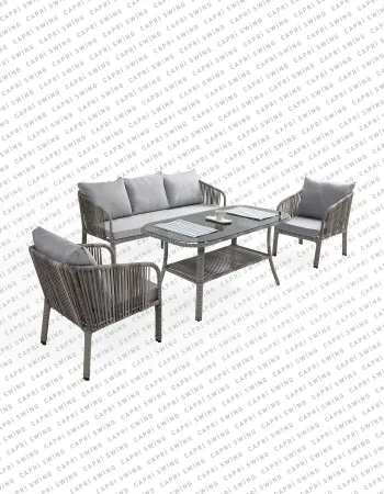 Capri Swing - Artemis Üçlü Rattan Bahçe - Balkon Oturma Grubu Capri Swing - Artemis Üçlü Rattan Bahçe - Balkon Oturma Grubu