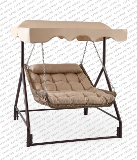 Capri Swing Capri Bed Tenteli Rattan Bahçe Balkon Salıncağı Capri Swing Capri Bed Tenteli Rattan Bahçe Balkon Salıncağı