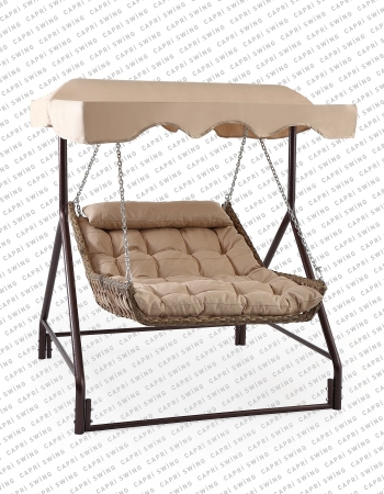 Capri Swing Capri Bed Tenteli Rattan Bahçe Balkon Salıncağı