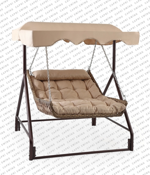 Capri Swing Capri Bed Tenteli Rattan Bahçe Balkon Salıncağı Capri Swing Capri Bed Tenteli Rattan Bahçe Balkon Salıncağı