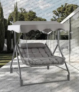 Capri Swing Capri Bed Tenteli Rattan Bahçe Balkon Salıncağı