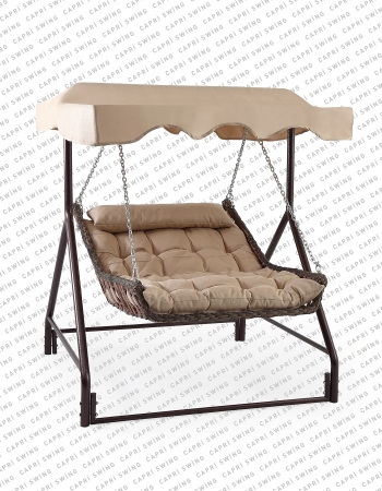 Capri Swing Capri Bed Tenteli Rattan Bahçe Balkon Salıncağı