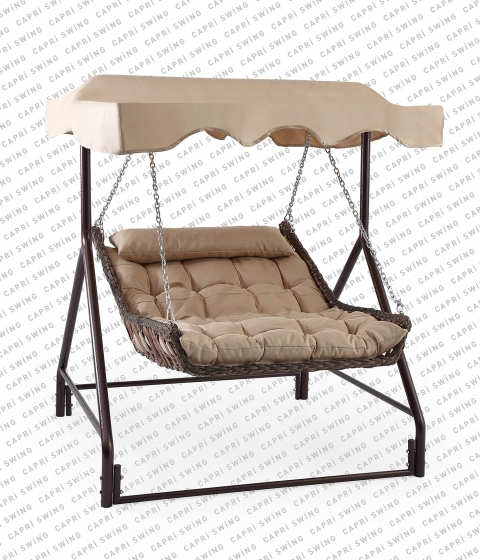 Capri Swing Capri Bed Tenteli Rattan Bahçe Balkon Salıncağı Capri Swing Capri Bed Tenteli Rattan Bahçe Balkon Salıncağı