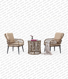 Capri Swing Pisa Tekli Rattan Bahçe Balkon Oturma Grubu