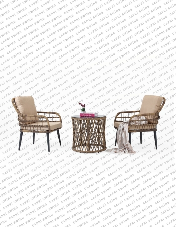Capri Swing Pisa Tekli Rattan Bahçe Balkon Oturma Grubu Capri Swing Pisa Tekli Rattan Bahçe Balkon Oturma Grubu