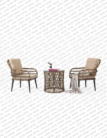 Capri Swing Pisa Tekli Rattan Bahçe Balkon Oturma Grubu