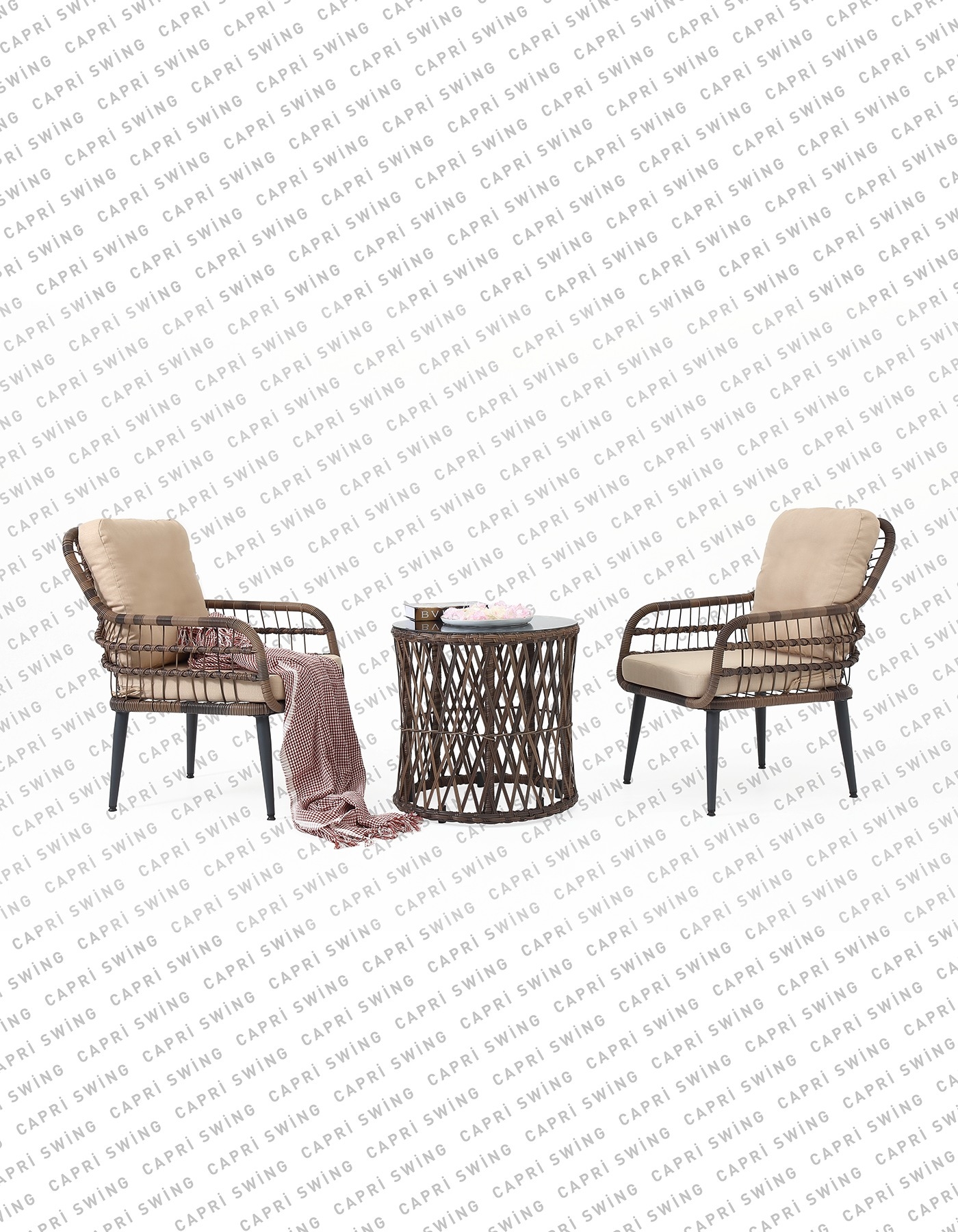 Capri Swing Pisa Tekli Rattan Bahçe Balkon Oturma Grubu Capri Swing Pisa Tekli Rattan Bahçe Balkon Oturma Grubu