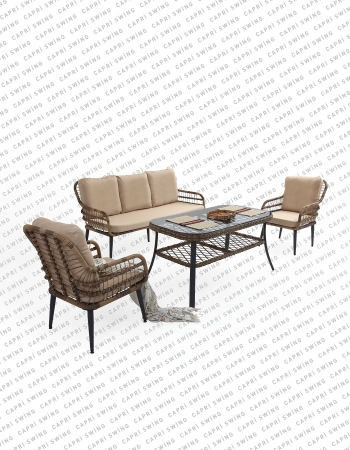 Capri Swing Pisa Üçlü Rattan Bahçe Balkon Oturma Grubu Capri Swing Pisa Üçlü Rattan Bahçe Balkon Oturma Grubu