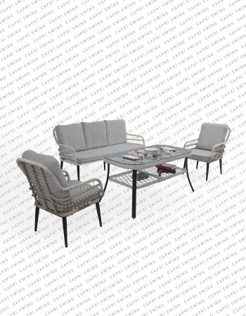 Capri Swing Pisa Üçlü Rattan Bahçe Balkon Oturma Grubu Capri Swing Pisa Üçlü Rattan Bahçe Balkon Oturma Grubu