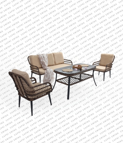 Capri Swing Pisa Üçlü Rattan Bahçe Balkon Oturma Grubu Capri Swing Pisa Üçlü Rattan Bahçe Balkon Oturma Grubu